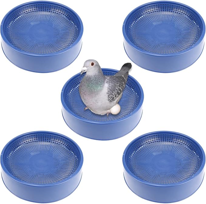 5 Pcs Plastic Pigeon Nest Bird Nest Bowls Pigeon Nest Bowl Breeding Hatching Nest for Pigeons Quails Breeding Hatching (Blue)…