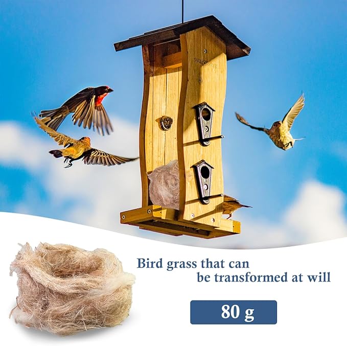 Natural Mixing Bird Nesting Materials,4 Kinds of Material Professional Ratio Matching Nesting Material Pads for Bird,Bird Nesting Material for Budgie,Parrot,Finche,Canaries,Other Birds（2.8oz/80g）