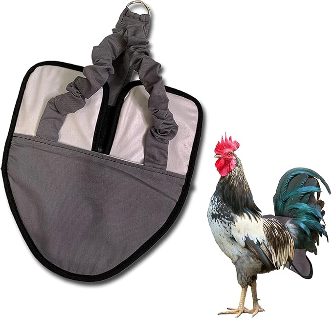Hen Holster Premium Starter Kit - Bird Diaper, Wrap Around for Hens, Roosters, Ducks - Leak-Proof, Comfortable Bird Harness with Sewn-in Liner, Secure Hook & Loop Closure - Large, Gray