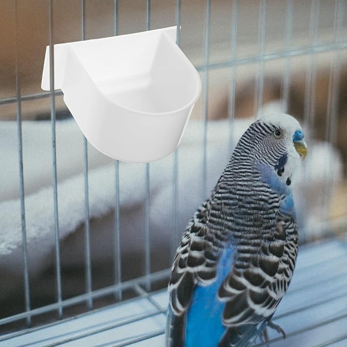Milisten Semi-Circle Bird Food Feeder for Small Birds 4-Pack Cage Food Bowl and Water Container for Parrots Budgies Cockatiels Poultry Pigeons