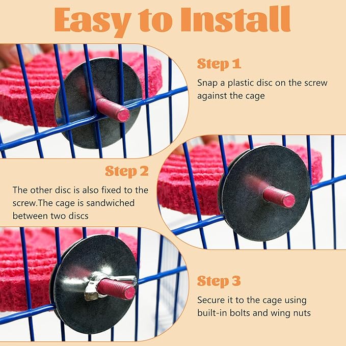 3 Pcs Bird Perch Resin Bird Beak Grinding Stone Leaf Shape Perch Stand Foot Clawing Trimmer Platform Cage Accessories for Cockatiels Conures Budgies Lovebirds (Pink)