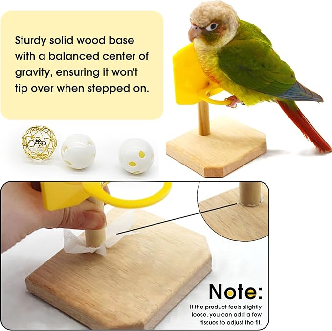 QBLEEV Bird Basketball Toy - Parrot Activity & Foraging Toys, Bird Training Gym