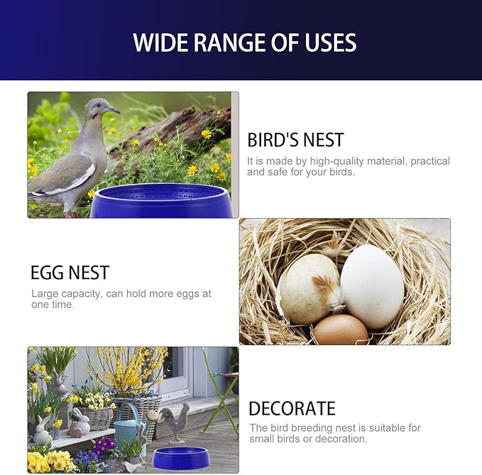 Mipcase 3pcs Bird Nest, Parakeet Nest Plastic Parrot Breeding Nest Bird Bed for Bird Cage Accessories