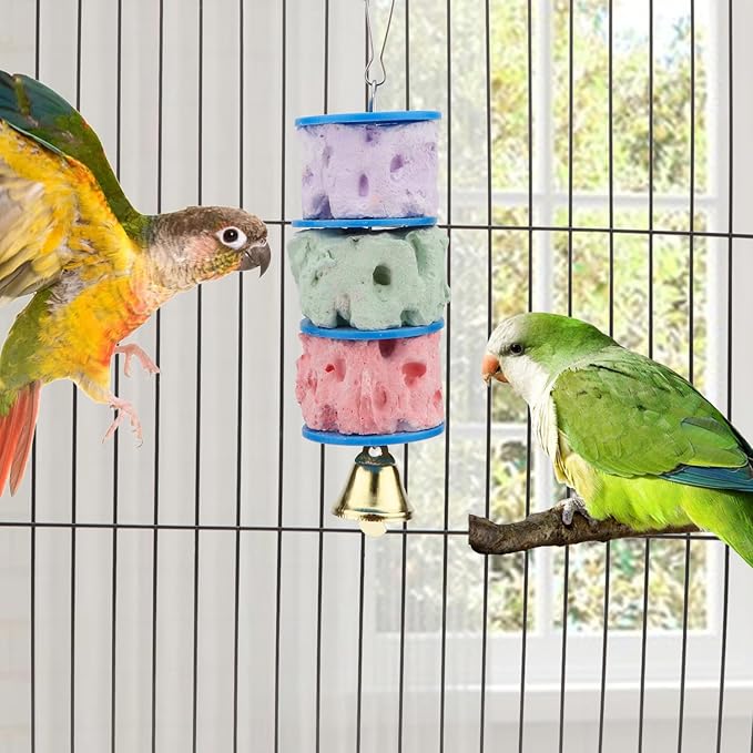 Wontee Bird Calcium Teeth Grinding Chew Treats Toy for Parrot Parakeet Cockatiel Conure Gerbil Rat Mouse Guinea Pig Chinchilla