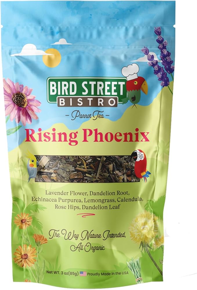 Bird Street Bistro Parrot Tea 3oz - Parakeet & Cockatiel Food Vitamin Substitute - Bird Health Supplies - Bird Food Topper