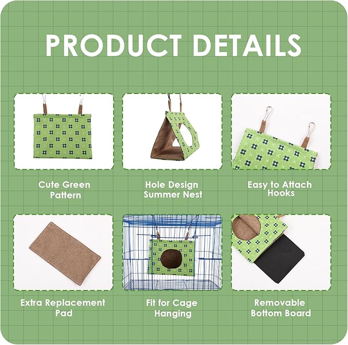 KAMA BRIDAL Bird Nest Hanging Hammock Summer House Cage Tent for Small Pets Parrot Parakeet Myna Pigeon Parakeet Lovebird Nest Perch Stand Swing
