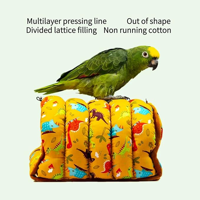Parrot Warm House Bird Nest Winter Hanging Hammock Birds Sleeping Bed Parrot Hideway Bed Washable for Parrot Parakeet Cockatiels Budgies Lovebird (XL,Forest Green)