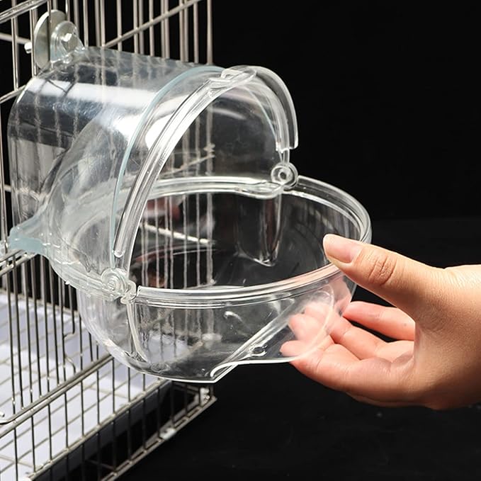 Pet Bird Bath Tub Screw On Parrot Bathtub Parrot Shower Box Parrot Bath Tub Transparent Bathing Tub for Cage