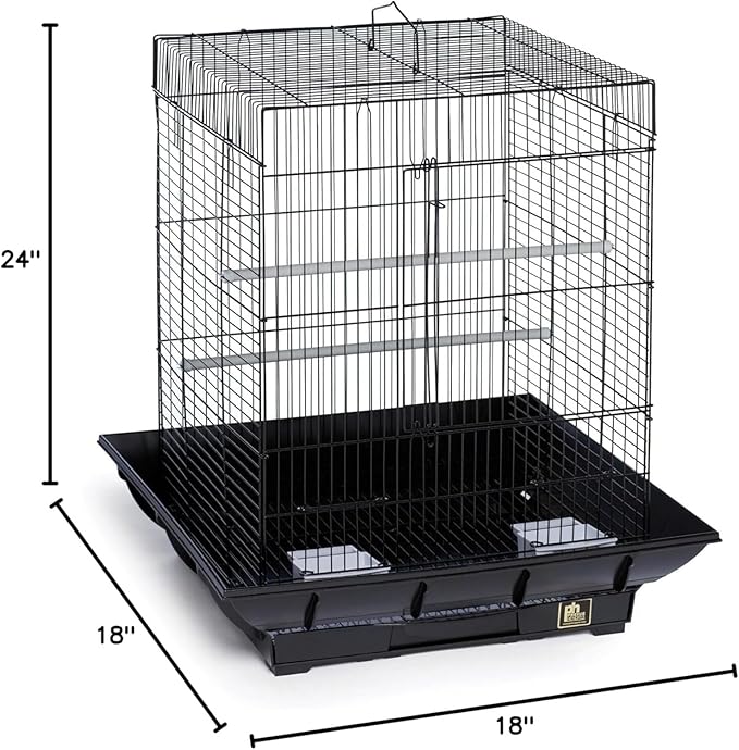 HomeStock Mountain Majesty Clean Life Bird Cage with Spacious Interior, Durable Build, Easy-to-Clean Features, and Secure Design for Birds' Comfort Black