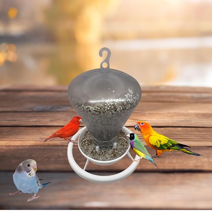 2GR Automatic Bird Feeder and Water Dispenser – Versatile Outdoor & Indoor Cage Feeder, Easy to Refill, Drainage System, Durable Plastic Design, Large Capacity