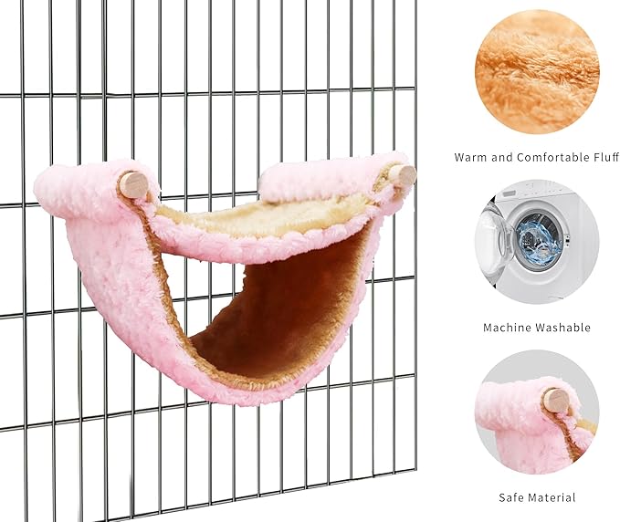 Rat Cage Accessories, Rat Hammock with Warm Soft Fluff, Rat Hammock for Cage, Birds Nest, Sleeping Bed, Cage Accessories for Rat, Hamster, Squirrel, Conure, Sugar Glider, Small Guinea Pig