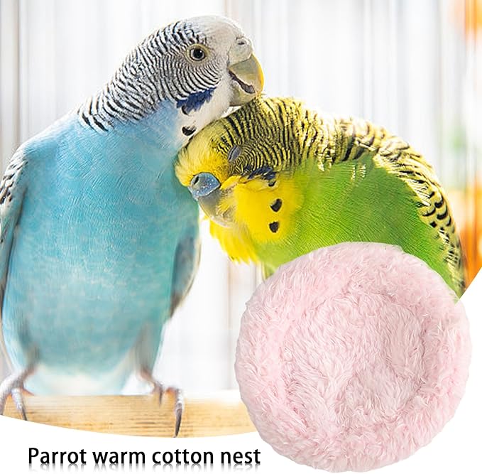 Bird Cotton Nest, 4.33in Bird Sleeping Tool with Thickened Edge Shell Parrot Warm Nest Mat Warm Pad for Lovebirds, Budgies, Parakeets, Cockatiels Medium Size Bird Accessories