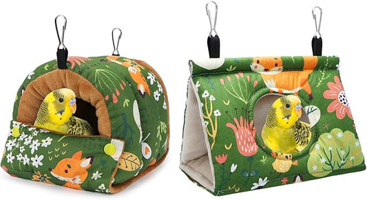 Bird Nest House Winter Warm Snuggle Hut Bird Bed Hanging Hammock for Parrots Budgies Parakeets Caique Senegal Cockatiels Conures