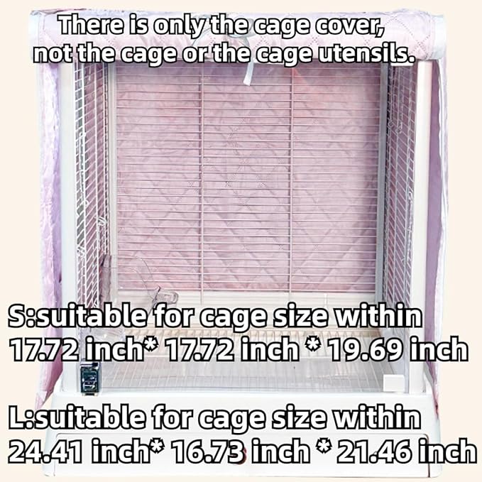 Bird Cage Cover Good Night Blackout Warm Lightweight Small Animal Cages Cover Pet Removable Durable Protector (Blue,S)