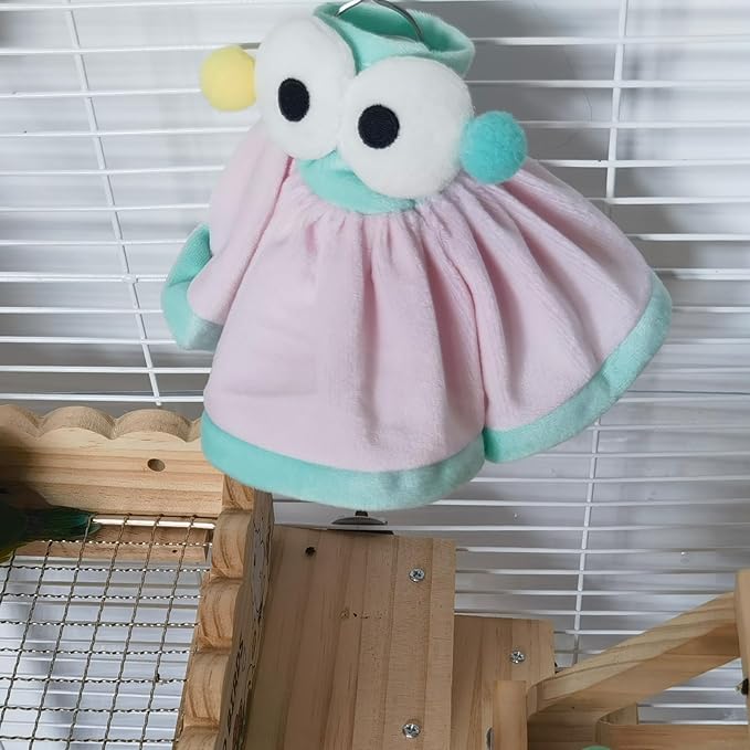 Bird Cage Light - Bird Cage Lighting | Blue Light Lamp | LED Night with Adjustable Brightness | Plush Parrot-Shaped Bulb, 3 Lighting Models (Cyan, Manual)