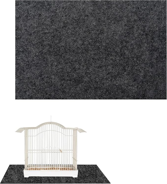 Bird Cage Floor Mat, 30x36 Inch Waterproof Under Pet Cage Liner Mat for Kennel Training, Reptile Aquariums, Non-Slip Felt Mat to Protect Floors