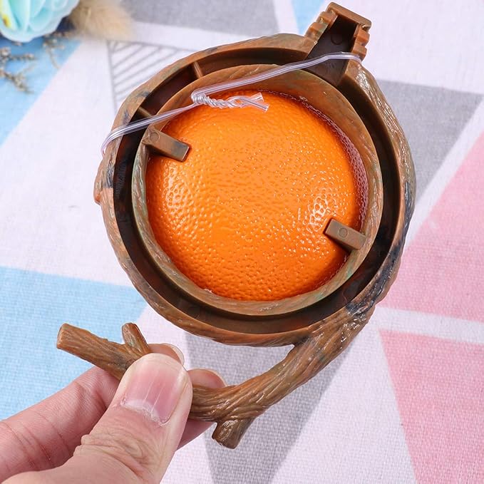POPETPOP Birds Feeder Bowl-Parakeet Food Dish Orange Shaped Birds Feeder Cup for Small Parrots, Cockatiels,Conure and Hamster Small Animal Drinking Water Container