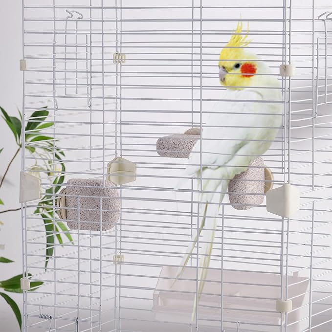4pcs Bird Perch Stands Foot Claws Trimmer Beak Grinding Stone Parrot Climbing Chewing Toys Cage Accessories for Small Medium Birds Budgies Lovebird Conure (Small)
