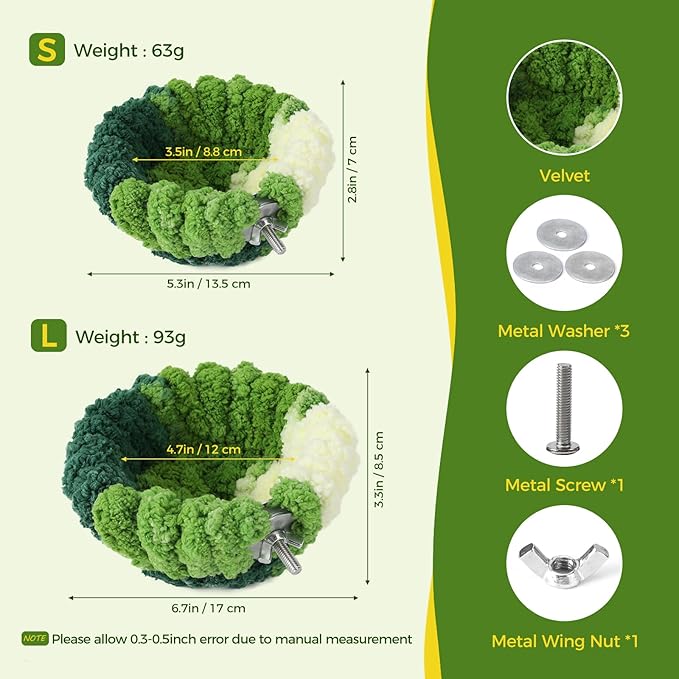 Admaison Bird Nest for Cage,Plush Hanging Bird Bed for Parakeet,Breeding Bird House for Conure,Budgie,Cockatiel,Lovebird,Canary,Finch,Hamster,Small Pets,Warm Nest(Green, L)