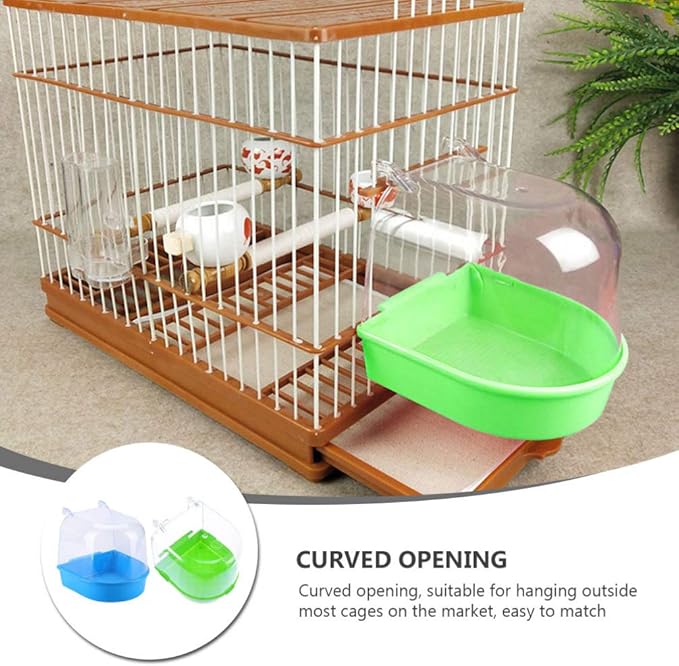 GANAZONO Bird Bathtub Hanging Bath Box for Small Pet Birds Parakeets Lovebirds Cage Accessory Bird Bath Deep Bowl for Health and Cooling