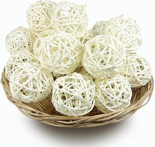 Tfwadmx 10 Pcs Willow Ball, Bird Foraging Toys, Small Animal Chew Toy Activity for Parrot Macaw Hamster Guinea Pig Rat Parakeet Cockatiels Conure Finch Budgerigar Lovebird