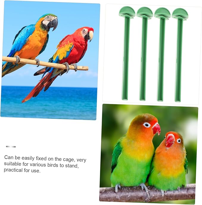 Bird Cage Stand Plastic Bird Perch- 10Pcs Cage Universal Plastic Stand Perches, Canary Finch Budgie Universal Standing Stick Parrot Standing Rods Budgie Perches
