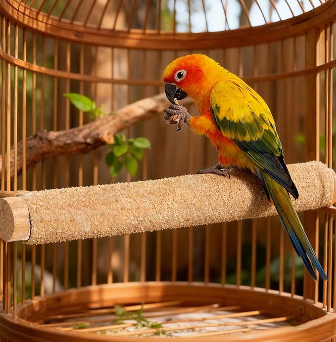 12-Pack Large Sanded Perch Covers for Parakeets,3/4" Diameter | Bird Accessories | Pet Bird Supplies | Bird Perches for Cage Parrotlets, Canaries and Other Small Birds (12pcs Large 10" L x 3/4" D)