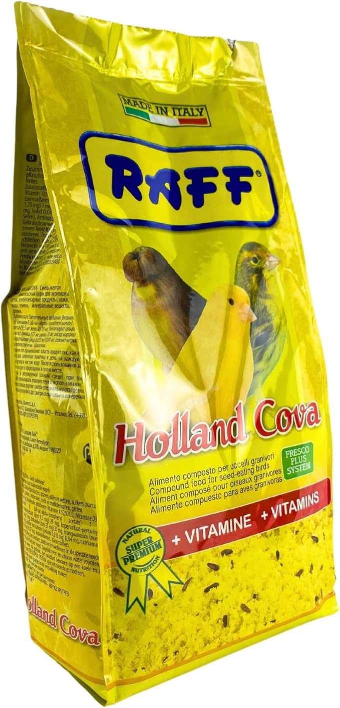 Raff Holland Cova Vitamins for Bird Food, Bag of Bird Feed for Canary Food, Goldfinches, Exotic Birds and More, Regular Use During Breeding or Molting for Healthier Birds and Vibrant Plumage(1Kg)
