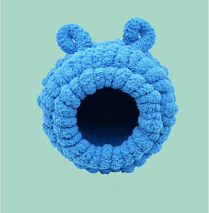 Winter Warm Bird Nest Bed Hanging Hammock Snuggle Hut Parrot House Tent Toy Bird Cage Perch for Bird Budgies Lovebird Finch Hamster Chinchilla Guinea Pig (Denim Blue)