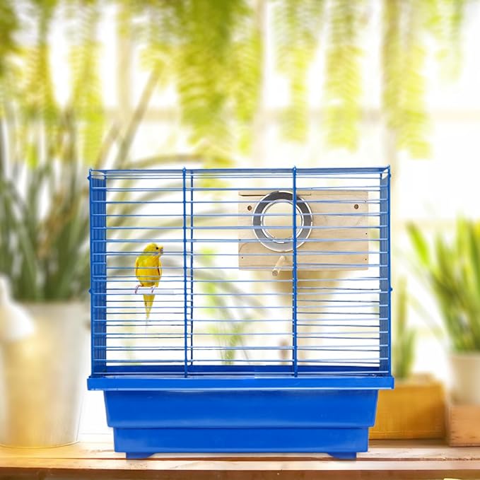 Parakeet Nesting Box - Visual Wooden Bird Nest Breeding Box - Bird Cage House with Perch for Lovebirds Cockatiel Budgie Finch Parrot