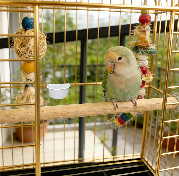 2Pcs Bird Dishes for Cage, Hanging Bird Food Water Bowl Cups Small Bird Feeder for Parakeet Lovebird Finch, Bird Cage Accessories
