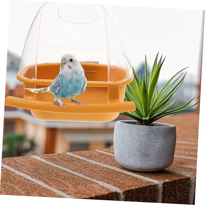 POPETPOP Bird Cage Feeder, 2Pcs - Convenient Hanging Design Plastic Material, Large Capacity, Easy to Install and Use, Versatile for Multiple Pets