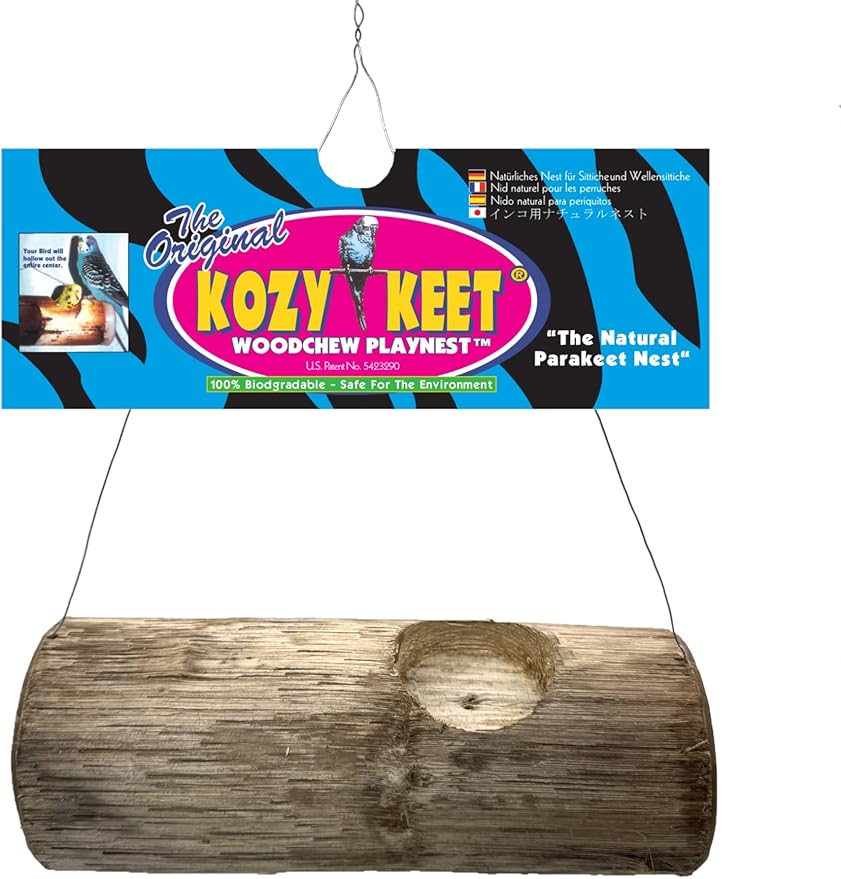 Wesco Pet Kozy Keet Woodchew Playnest Holistic Parakeet Nest