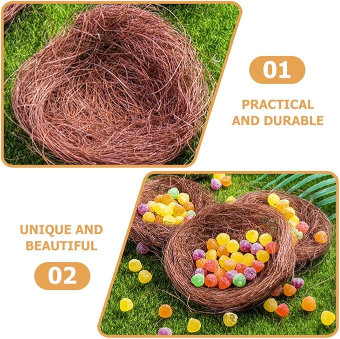 Veemoon 16 Pcs Mini Bird Nests,4. 72 Inch Artificial Bird Nests for Crafts Landscape Ornaments for Home Patio Garden Yard Wedding Holiday Easter Decoration