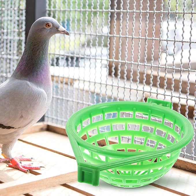 Mipcase 2pcs Bird Nest Basin for Small Birds Green Nesting Holder for Parrots Easy to Install Convenient Bird Supplies