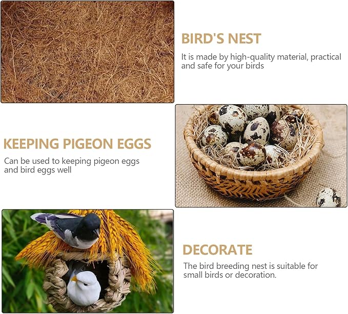 SUNSHNO 10PCS Bird Nesting Pads, Pigeon Nests Pad Natural Coconut Fiber Bird Nest Material Pigeon Breeding Accessories Warm Comfortable Parakeet Bedding Bird Hatching Pads
