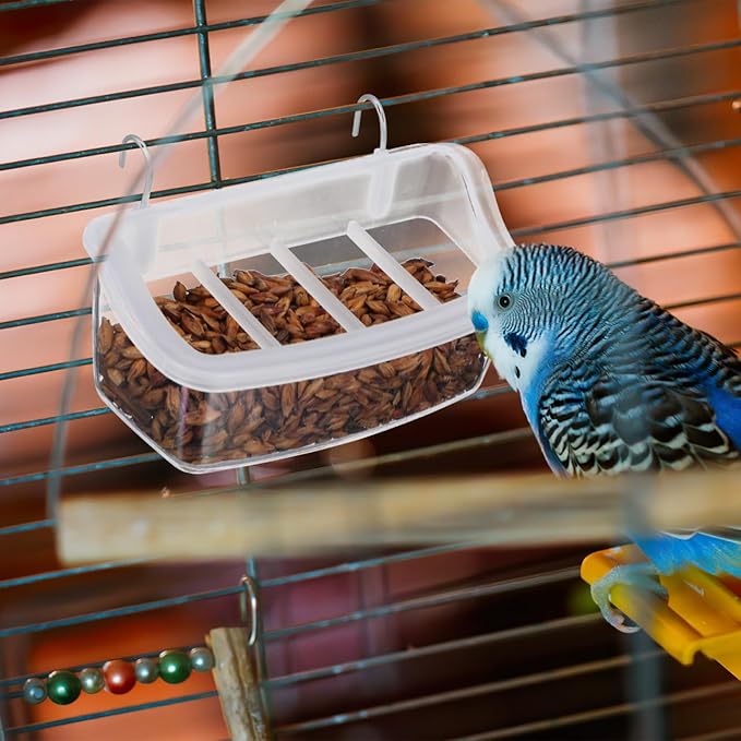 POPETPOP Bird Cage Feeder, Plastic, Multiple Pets