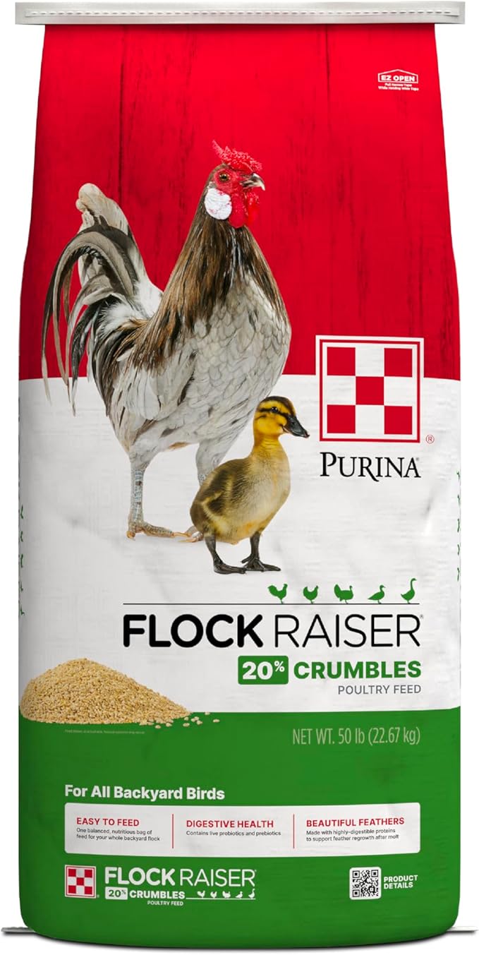 Purina | Flock Raiser Crumbles Poultry Feed | 50 Pound (50 LB) Bag