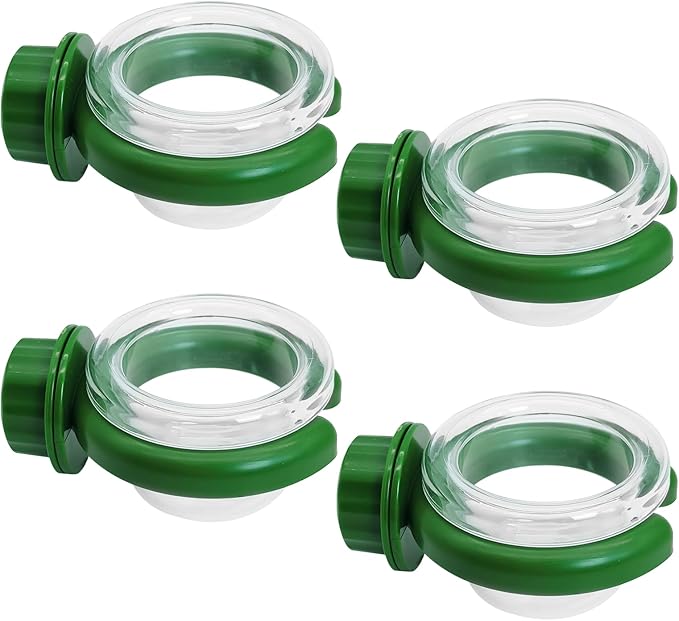 PINVNBY 4 PCS Bird Food Bowl Bird Cage Feeder with Clamp, Easy to Install Feeding Dish Cups Transparency Parakeet Food Dish for Finches Lovebirds and Long-Tailed Parrots （Green）