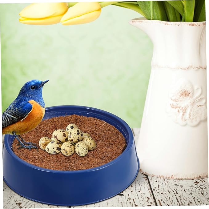 BESPORTBLE Plastic Bird Nesting Bowl with Pads for Pigeons and Quails Durable Air Permeable Breeding Nest for Comfortable Relaxation and Hatching Environment
