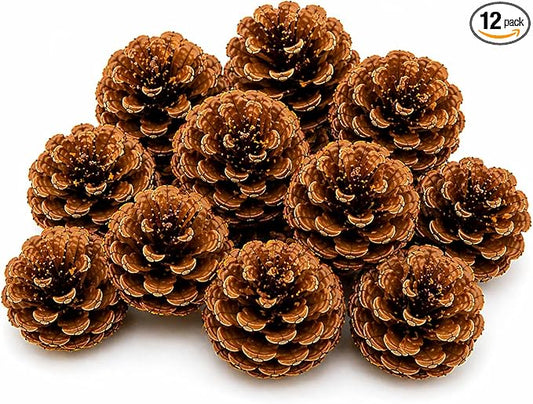 Bonka Bird Toys 3284 Natural Pine Cone Bird Toy 2" Real Pinecone Chew Foraging Toy for Small to Medium Birds Parakeet Cockatiel Conure Finch Cage Enrichment (Pack of 12)