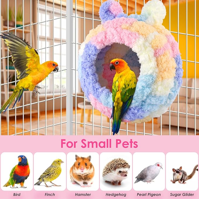 KATUMO Lovebird Nest, Bird Breeding Bed Parrot Snuggle Hut Conure House for Budgie Cockatiel Conure Lovebird Canary Finch Hamster Small Pets