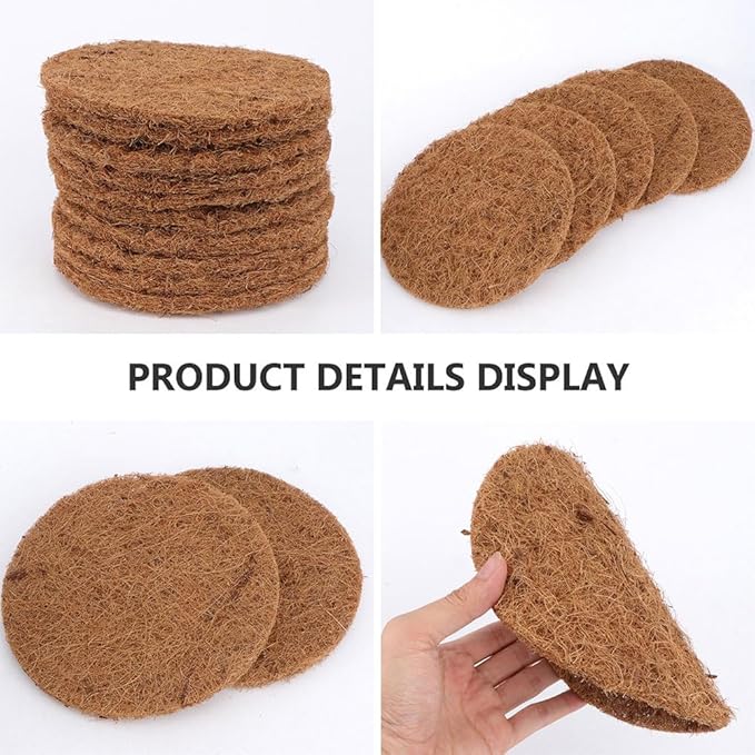 OUNONA Coconut Fiber Nesting Pads 10-Pack 5.90 Inch Round Bird Nest Mats Soft Natural Substrate for Pigeon Breeding and Pet Bird Nesting