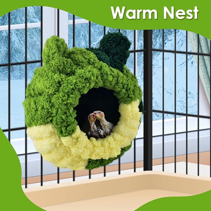 KATUMO Bird Nest, Small Sun Conure Breeding House Parrotlet Snuggle Hut Lovebird Bed for Conure, Lovebird, Zebra Finch, Loriculus, Hamster and Other Small Birds (Less Than 5 inches Long)