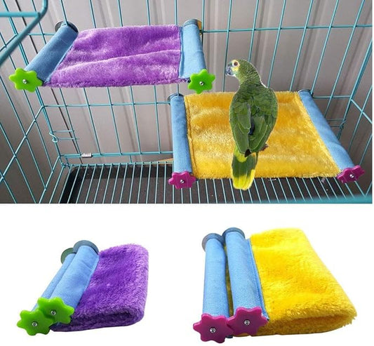 Bird Nest Bed Hammock Toy Hamster Warm Comfortable Hanging House Perch Stand for Parrot Parakeet Cockatiel African Grey Cockatoo Lovebird Conure Finch Chinchilla Rat Gerbil Cage Accessories (S)