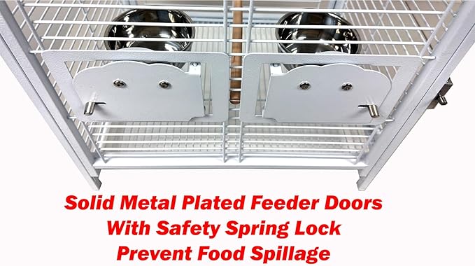 Portable Durable Heavy Duty Travel Veterinary Bird Parrot Carrier Cage Feeding Bowl Play Wooden Stand Perch with Handle Prevent Beaks Out