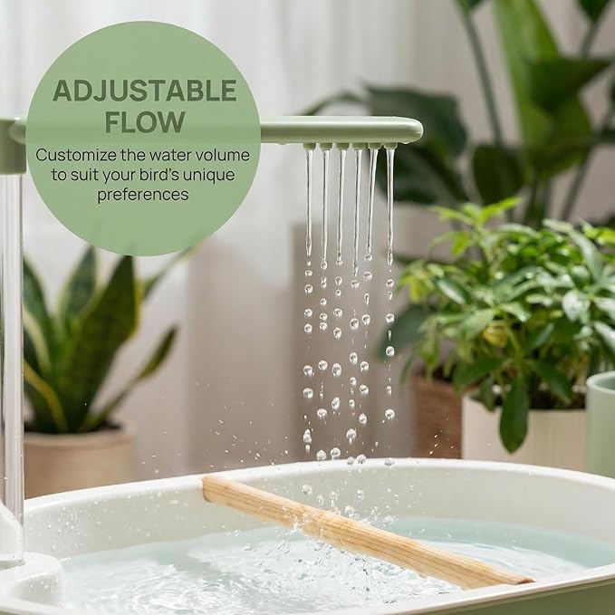 Automatic Bird Bath with Rain Shower, Pet Bathing Basin with Water Circulation System