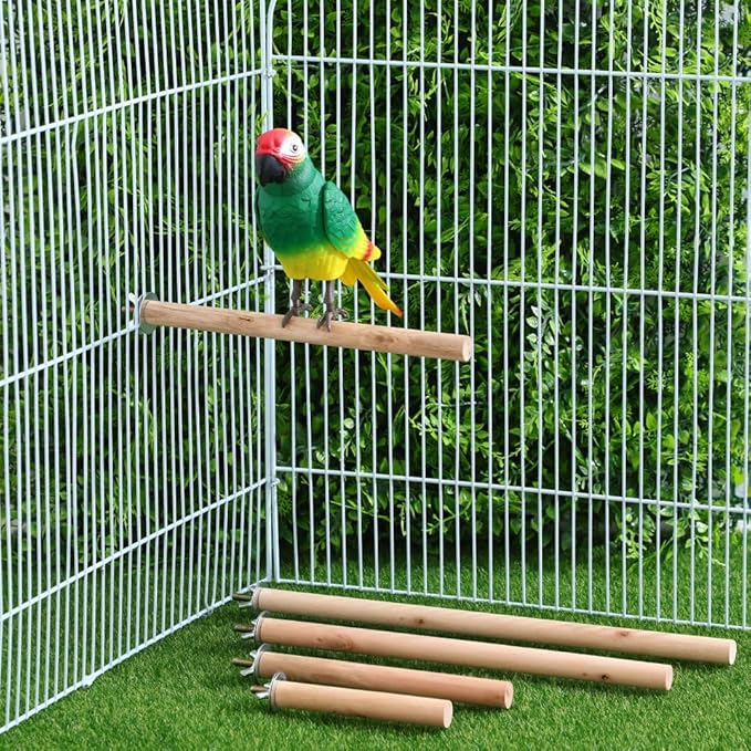 YARNOW 5pcs Natural Wood Bird Perches for Parrots Height Stand Toy for Parakeets Cockatiels and Lovebirds Easy to Install Exercise Platforms