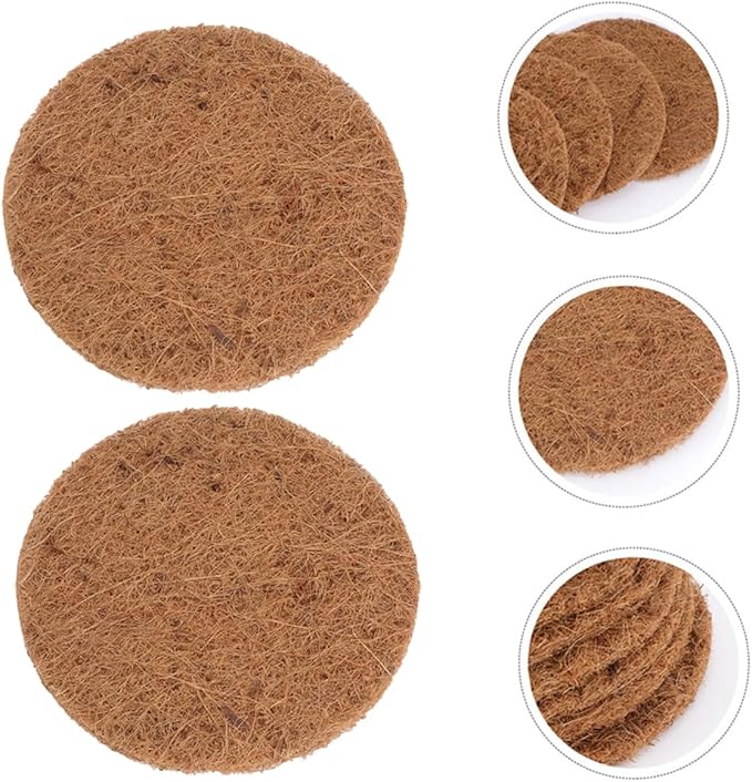 Coconut Fiber Nesting Pads 10Pcs Round Bird Nest Mats for Pigeons Parrots and Chickens Soft Egg Breeding Substrate Comfortable Pet Resting Mat