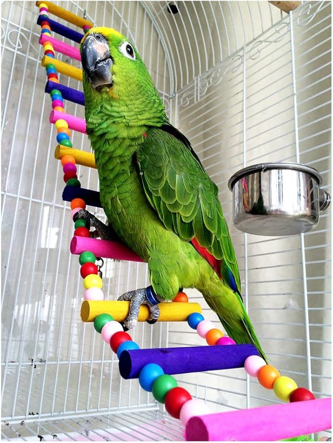 Wooden 80cm Parrot Ladder Bridge Pet Bird Toys with Hooks